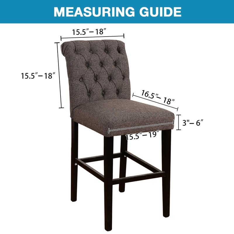 Flamingo P High Stretch Bar Stool Cover Pub Counter Chair Seat Slipcover for Dining Room Cafe Furniture Protectors Non Slip with Elastic Bottom Set of 2  Black - Image 2